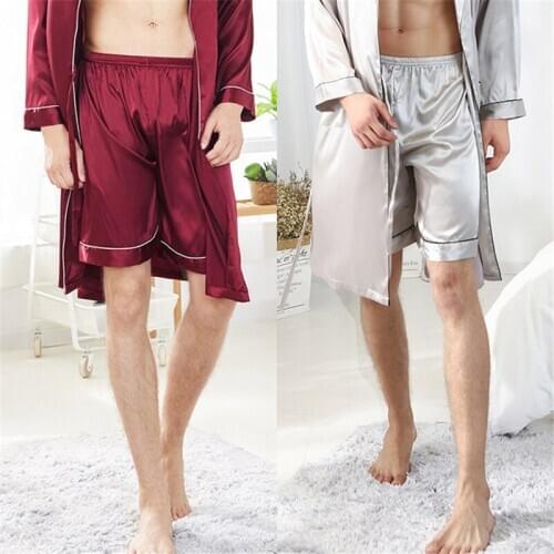 Mens shorts spring and summer single shorts pajamas home clothes solid color simple шорты мужские Nightgown
