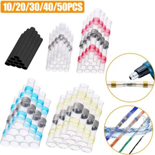 10PCS Mixed Thermal Shrinkage Electrical Car Wires Connector Solder Extrusion Terminals Block Cable Termination Wireway Clamping