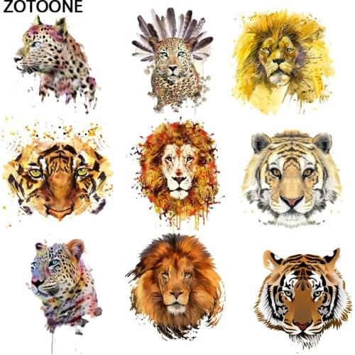 ZOTOONE Cartoon Lion Tiger Thermal Transfer Printing T-shirt Printing Patterns DIY Washing Resistant Hot heat press patch D