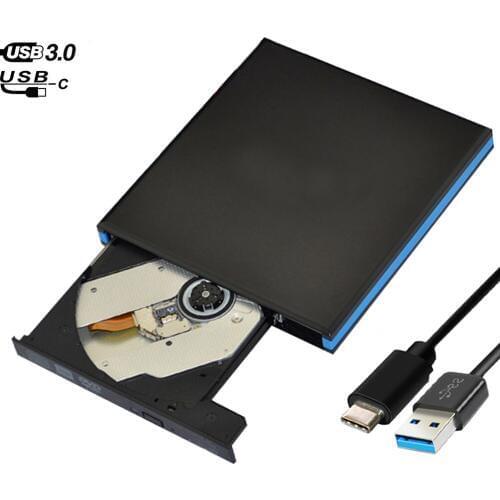 Type-C+USB 3.0 DVD-ROM CD-RW DVD-RW Burner External Drive for iMac/MacBook Air/Pro PC Laptop Desktop xiaomi huawei HP ACER ASUS