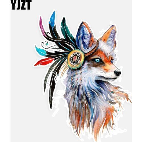 YJZT 11.8CM*16CM Beautiful Fox Animal Car-styling Car Sticker Decoration Decal PVC 5-0987