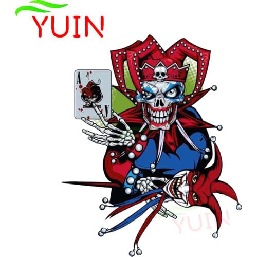 Funny Evil Jester Joker Car Sticker Motorcycle Auto Accessories Personality PVC Bumper Decoration Waterproof Decal 16*13cm