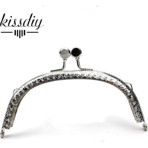 KISSDIY 10pcs/lot 12.5cm Silver tone Metal Purse Frame kiss Clasp Handle for Bag Sewing Craft Tailor Sew hardware bag accessory
