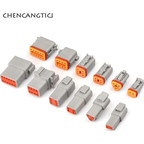 1 Set Deutsch DT 2 3 4 6 8 12 Pin Way Auto Waterproof Connector Automotive Sealed Electric Male And Female Plug DT06-2S DT04-2P