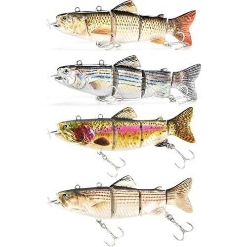 1 Set Fishing Lures Auto Electric Swimbait 4 Segments Wobbler USB Rechargeable for Outdoor Fishing Portable Accessories