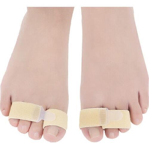 2PC Fabric Toe Finger Straightener Hammer Toe Hallux Valgus Corrector Bandage Toe Separator Splint Wrap Foot Stretcher Care Tool