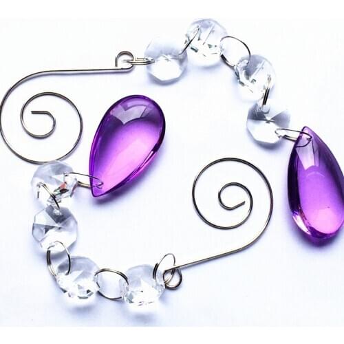 10pcs/lot Crystal Beads Strands With Glass Oval Water Drops For Out Door Christmas Tree Decoration/ Cake Topper Supply Hanging