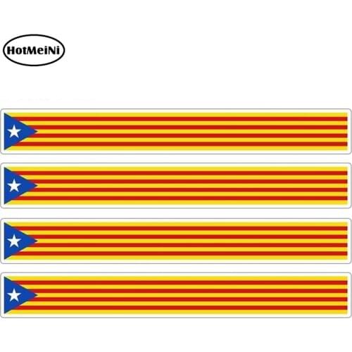 HotMeiNi 13cm x 1.7cm 4pcs Car Stripe Motorcycle Racing Flag Sticker Car Bumper Decal Bike Moto Tuning Catalonia Car Stickers