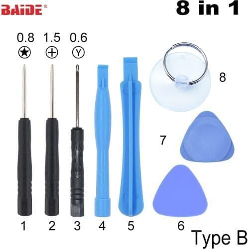 8 in 1 Repair Pry Kit Opening Tool With Pentalobe For Apple iPhone4 4G 5G 5S 6 Samsung Galaxy 60sets/lot