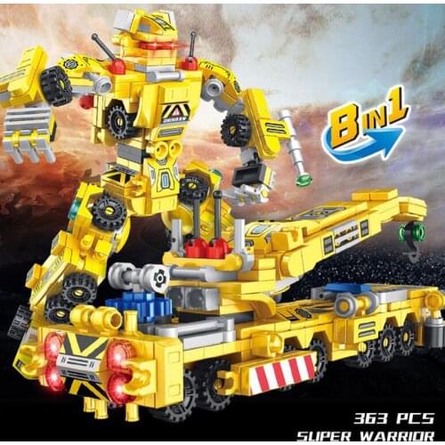 8 in1 Deformation Robot Mecha Warrior Car Truck Model Building Blocks Super Warrior Construction Bricks DIY Toy for Boys Gift