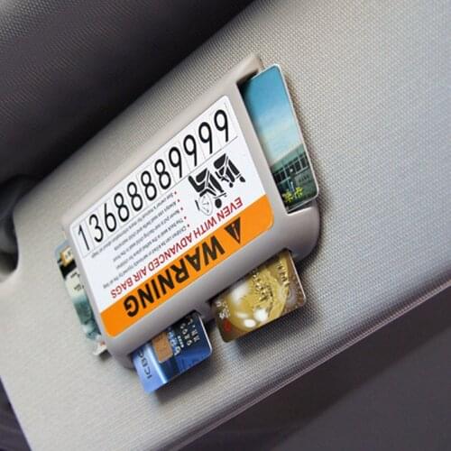 Car Sun Visor Organizer Card Holder Slot Plate Holder with Parking Car Stickers Storage Organizer Car-styling Stowing Tidying