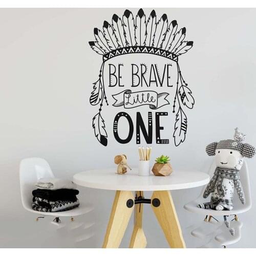 Be Brave Little One Wall Decal - Nursery Decal, Vinyl Wall Decal, Cute Wall Sticker, Tribal Nursery Decor A13-031