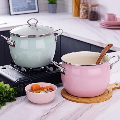 Free shipping Korean style soup pot, enamel cooking pot，High-end cookware, large capacity saucepan