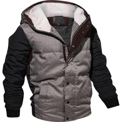 Brand Pop Fashion Winter Men Warm Thickening Casual Hooded Collar Outdoors Breathable Coat Parka US Size Jacket Wholesale