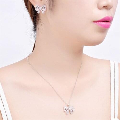 Sweater Chain Korean Fashion Copper Necklace Necklace Plating Necklace Earring Set Wedding Bridal Party Jewelry Set Dress Up