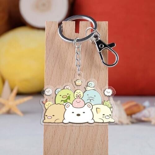 COSANER Sumikko gurashi Fashion Anime Acrylic Key Chains Cartoon Keyring Car Keychain Pendant Keyholder Unisex Birthday Gifts