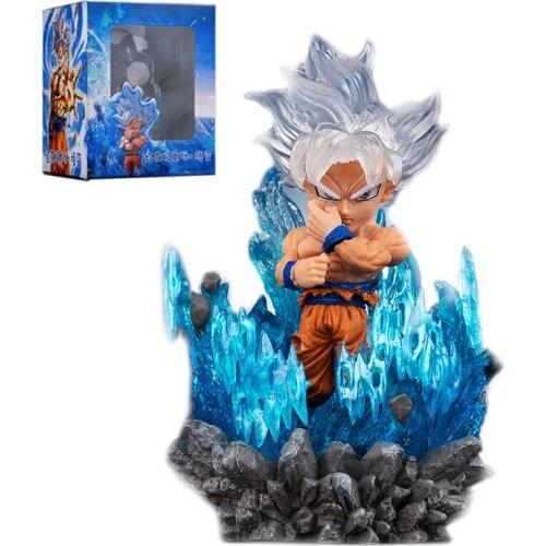 10CM Dragon Ball GK Anime Figures Can Shine Freely, Wukong, Hand-made Model Car Ornaments PVC Action Figure Toys For Children