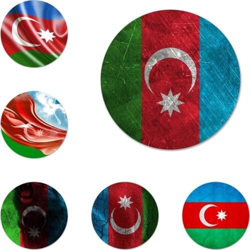 Flag Azerbaijan custom flag Icons Pins Badge Decoration Brooches Metal Badges For Backpack Decoration 58mm
