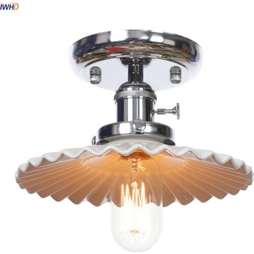 IWHD Japan Style White Ceramic Ceiling Lights Living Room Bedroom Kitchen Plafon Plafonnier LED Ceiling Lamp Lamparas De Techo