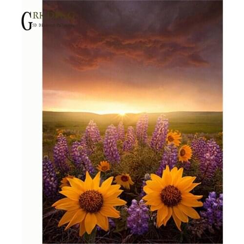 NEW flower sunrise 5D diy Full Square/Round Diamond Painting Cross Stitch Diamond Embroidery Diamond Mosaic Wedding decoration