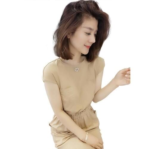 2020 Summer Fashion T Shirt Women Tshirt Beige