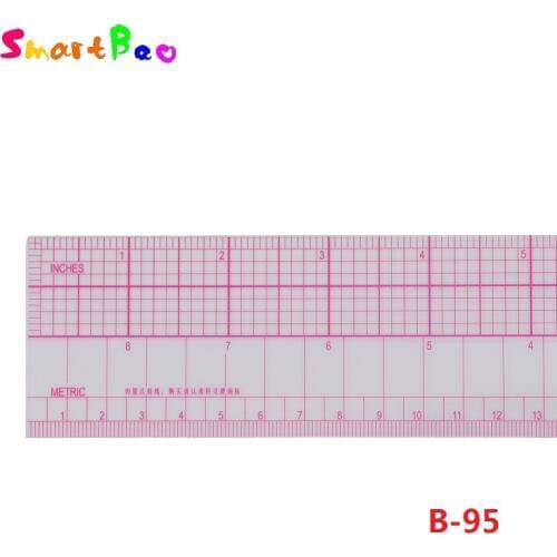 45cm(18inch) Pattern Grading Garment Ruler with Protractor Inch / Metric Plastic Rulers 2Pcs/Lot #B-95