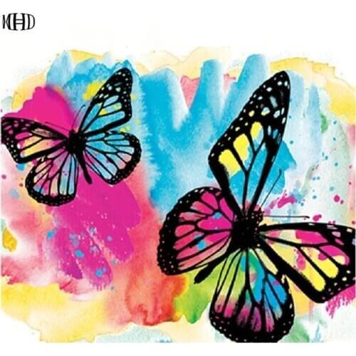 MHD Diy Diamond painting cross stitch Kit Butterfly 5D Diamond embroidery animal crystal diamond sets unfinish decorative
