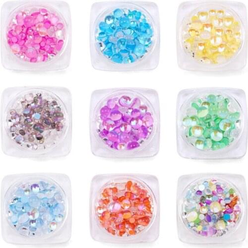DIY Nail Art Jewelry Color Mermaid Symphony Glass Crystal Rhinestone Macarons Nail Decoration Rhinestone