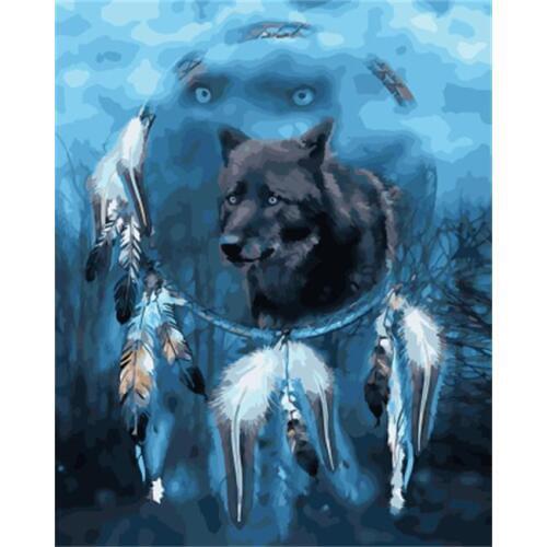 PAINTBOY Framed Picture Painting By Numbers DIY Oil Painting On Canvas Of Animal Home Decoration For Living Room