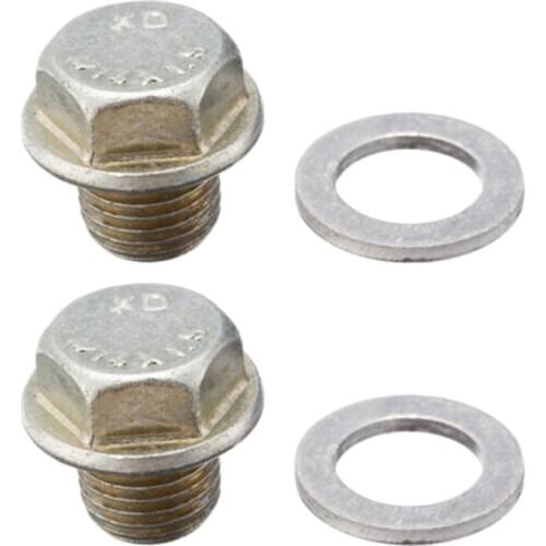 NEW-2Pcs Oil Pan Drain Bolt Plug with Washer for Acura Honda Accord Civic 90009-R70-A00