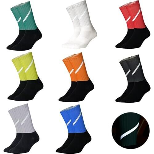 New Highly Reflective Cycling Socks Men Women Breathable Bicycle Bike Outdoor Sport Socks Non-slip Hiking Racing Running Socks