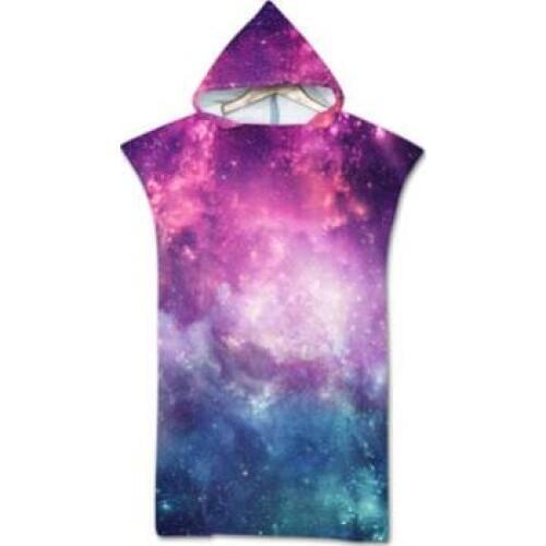 New Adult Print Hooded Cloak Beach Towel Microfiber Quick Drying Brathable Swimming Bath Towel Poncho75x110cm