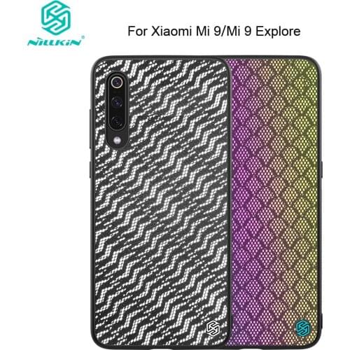 Original Nillkin Twinkle Reflective Glow PC Hard Case for Xiaomi Mi 9 / Mi 9 Explorer Case Cover Woven Polyester Mesh Rainbow