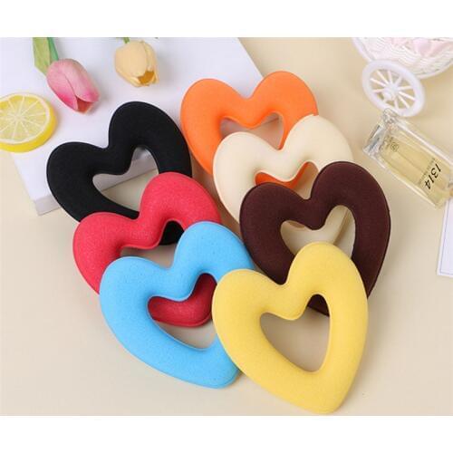 TOPHOT 1PC Hair Donut Bun Heart Maker Hot Magic Foam Sponge Headwear disk Hair Device Bun Updo Headbands Acces Hair Tool
