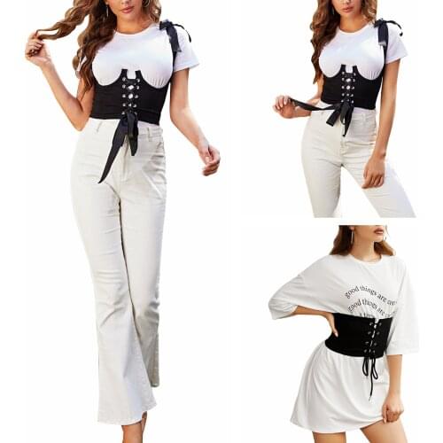 Sexy Womens Tied Waspie Belt, Cummerbunds Lace-up Cinch Belt, Corset Elastic Waist Belt Slim Costume 2021 New Fashion