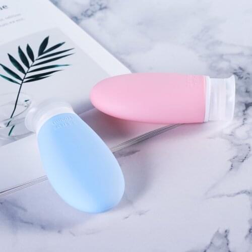 60ml Empty Cosmetic Container Silica Gel Extrusion Repeatable Filling Bottle Outdoor Travel Portable Jars For Shampoo Shower Gel