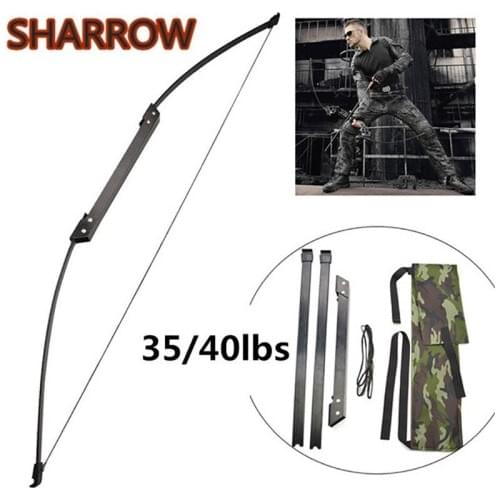 56" 35/40lbs Archery Recurve Bow Straight Adult Takedown Portable Takedown Bow Target Black Bow Hunting Shooting Accessories