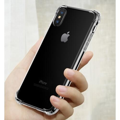 Luxury Clear Shockproof Mobile Phone Case For iPhone X XR XS Max 8 7 6 6S Plus 10 Soft TPU Transparent Bumper Protection Cover