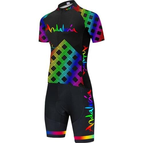 Triathlon Cycling Jumpsuit Andalucia Skinsuit Jersey Men Pro Cycling Clothing Suit Jumpsuit Bike Triathlon Sport Ropa Ciclismo