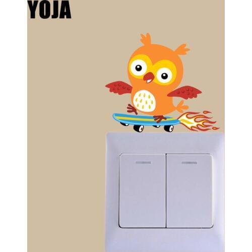 YOJA Unique Owl Flame movement Decor Switch Wall Sticker Living Room Bedroom Personalized 10SS0185