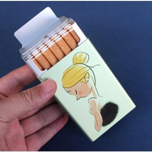 Lovers Couples Designs Smoking Gift For Man Boyfriend Husband Metal Cigarette Case Pocket Portable Box Photo Custom Printing