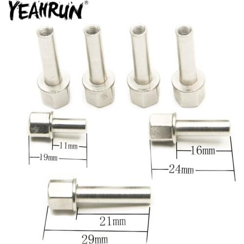 YEAHRUN 4 pcs/set Metal Nuts For Rc Car 12mm Wheel Hub Hex Drive Adapter Extension