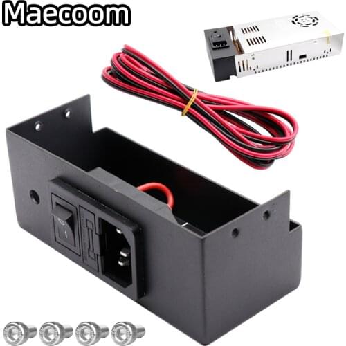 3D Printer Parts 220V/110V 12V/24V 360W Power Cover Supply Switch Shell Male Socket With Fuse 3D Printer Power Shell