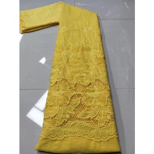 Yellow African French Net Lace Fabric 2021 High Quality Mesh MIlk Silk Lace Embroidery Bridal Nigerian Wedding Dress 5Yards Sew