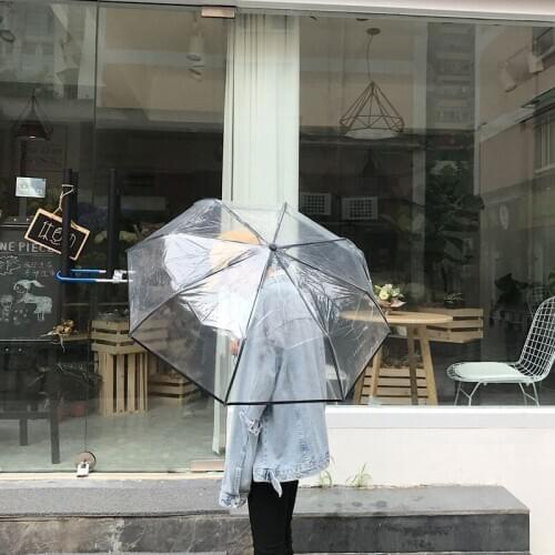 Transparent Umbrella Automatic Umbrella Rain Women Men Sun Rain Auto Umbrella Compact Folding Windproof Style Clear umbrella,Tra