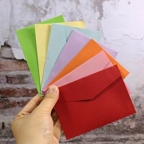 10Pcs Candy Color Retro Blank Mini Paper Envelopes Wedding Party Invitation Greeting Cards Colorful Envelopes Gift Accessories