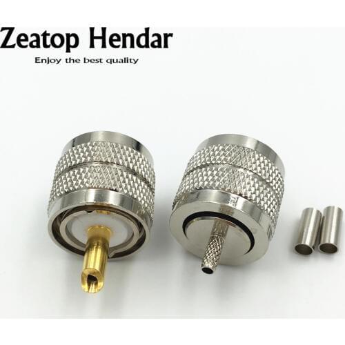 10Pcs Brass UHF PL-259 Male Jack PL259 Plug Crimp for RG174 RG178 RG316 LMR100 Cable RF Connector