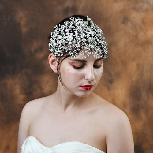 100% Handmade Stunning Alloy Flora Wedding Hair Accessories Rhinestone Hair Headband Jewelry Wedding Headwear Bridal Headpiece