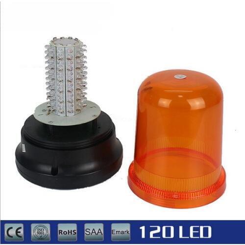 120 LED Amber LED Emergency Vehicle Magnetic Hardwired and Rotating Beacon Warning Light 12V