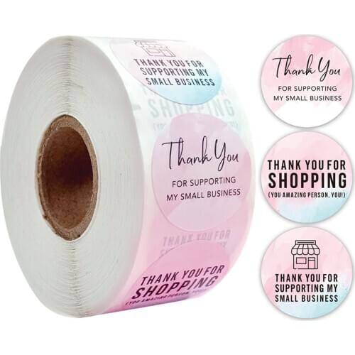 3 Styles Cute Floral 'Thank you for supporting my small business' Stickers Round Seal Labels for Business Gift Box Decor